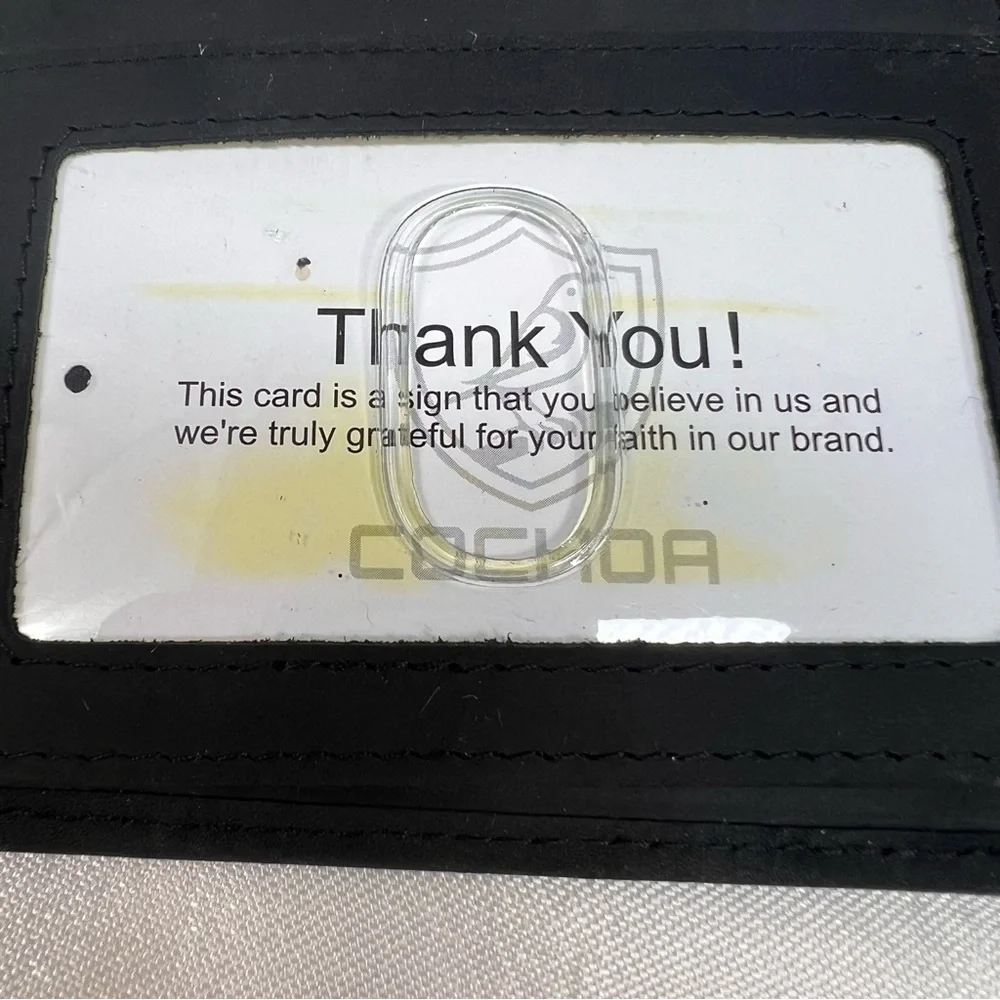 New Cochoa Black Bifold Leather Slim RFID Wallet Identify Protection Crazy Horse